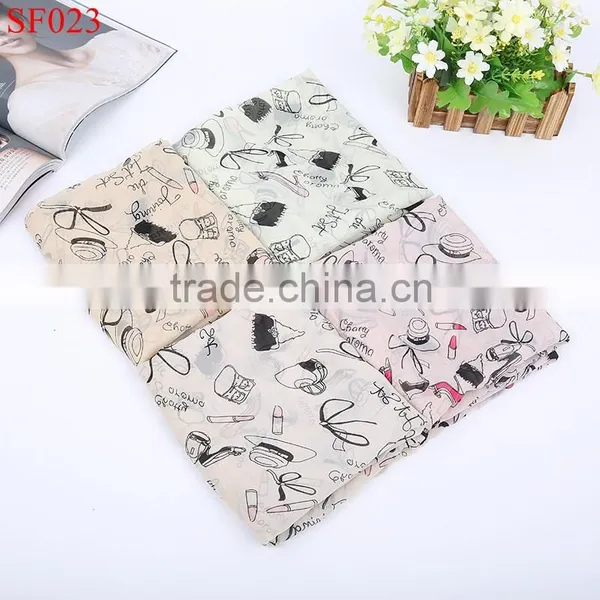 SF019 Fashion Urban Lady Silk Scarves Shiny Color With High-heeled Shoes Lip Lipstick photo-5