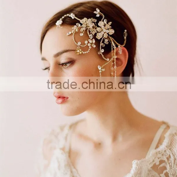 New 2015 Hair Jewelry Wedding Bridal Hair Accessories Hair Sticks Rhinestone Flower Hairpins photo-4