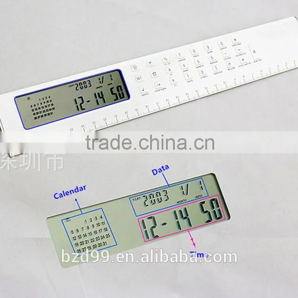 Multi-functional Electric Promotional Scale Calculator Ruler With Functions of Ruler/Calculator/ Clock /Alarm photo-4