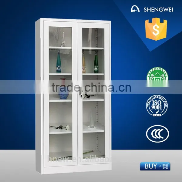 5 Tiers Steel Material Steel Cabinet Making Machine Glass Door Cupboard