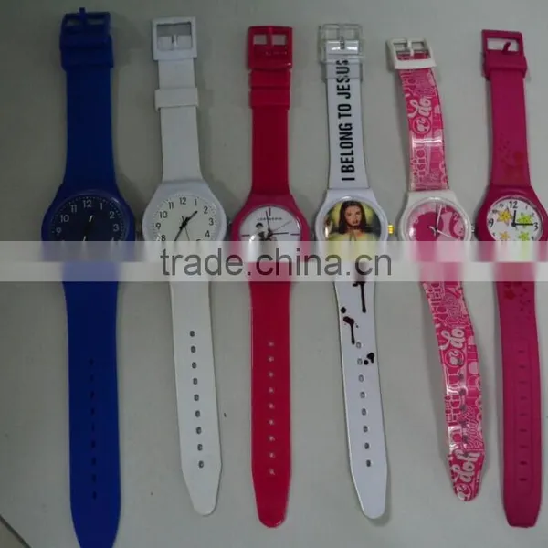 Fashion PVC Band Plastic Watch for Promotion Plastic Ladies Watch Custom Printed Strap Womens Full Printed Plastic Watch photo-3