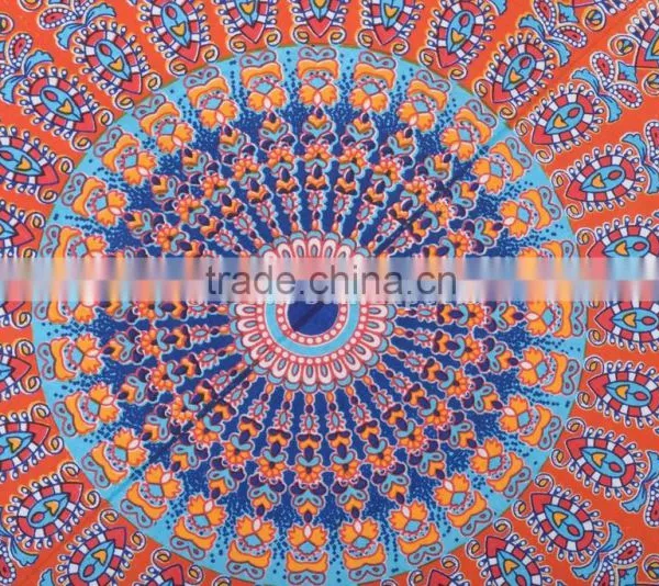Ombre Mandala Round Large Floor Cushion Cover Decorative Throw Pillow Case Indian Outdoor Cushions Pom Pom Roundie Boho Pillows photo-2
