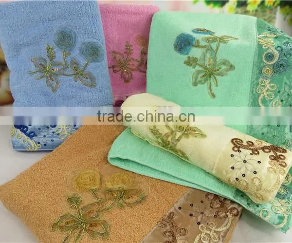 100% Cotton Luxury Decorative Border Cotton Bath Towel photo-5