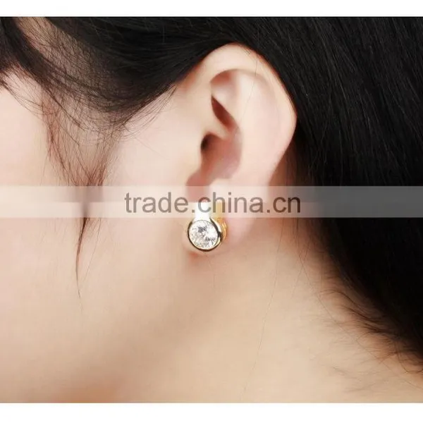 2016 New Wholesale Fashion Jewelry Ladies Earrings Designs Clear Crystal Gold Earring photo-5