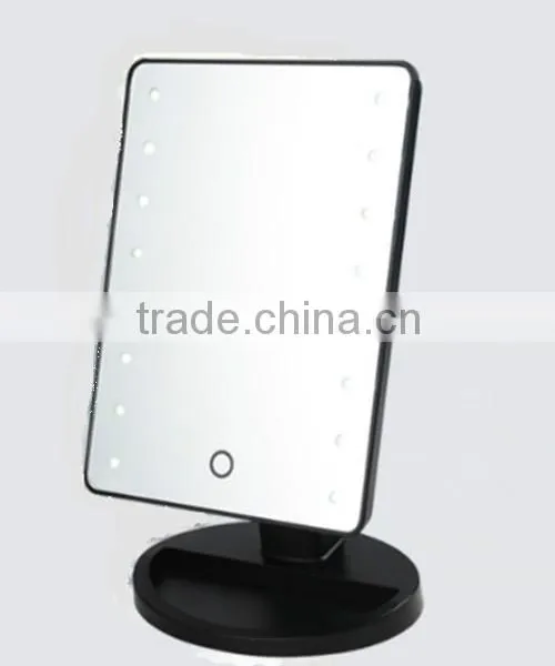 Touch Sensor Free Rotating LED Lighted Cosmetic Mirror Stand photo-2