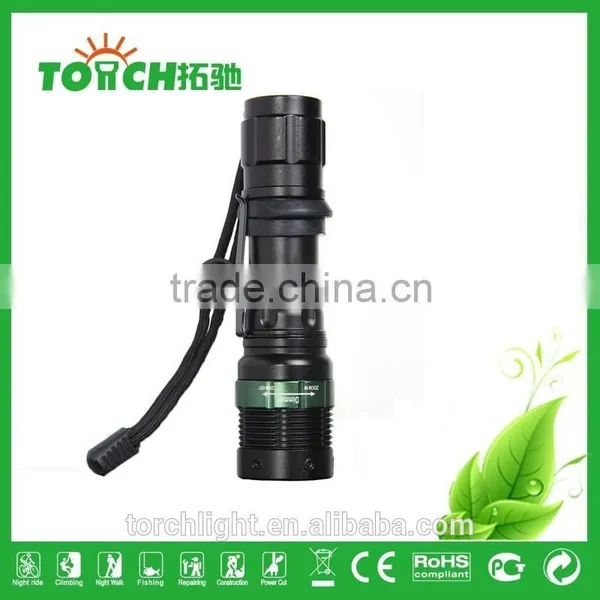 Self Defense Strong Light Flashlight for Outdoor Emergency Flashlight Use 1*18650 Battery Zoomable Flash Light for Camping photo-4
