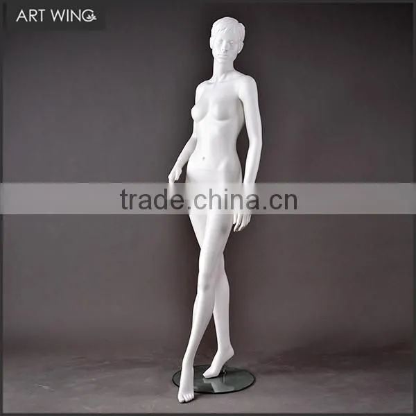 Sport Action Little Black Glossy Female Mannequin With Big Breast photo-2
