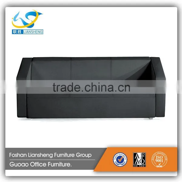 Latest Modern 1+2+3 Office Sofa With Stainless Steel Base and Wood Frame in Black Color GAS725 photo-2
