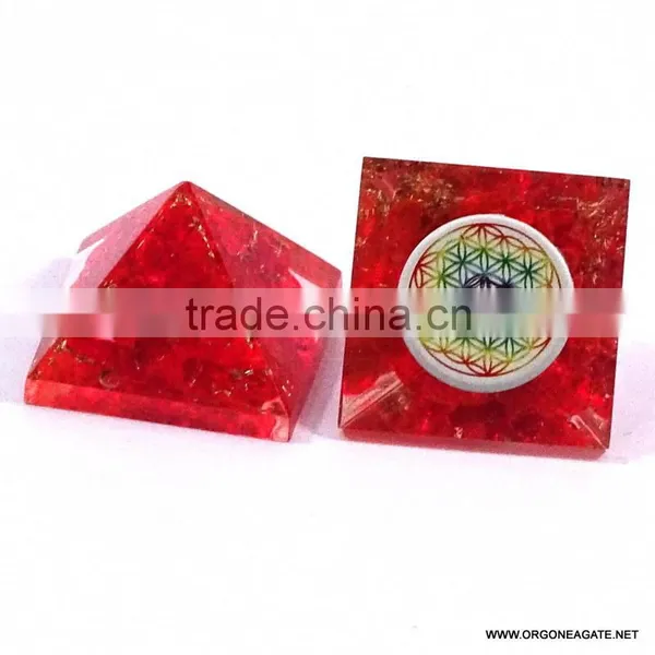 Orgonite Little Pyramid - Red Onyx | Indian Manufacturer Of Chakra Flower Of Life Pyramid photo-4