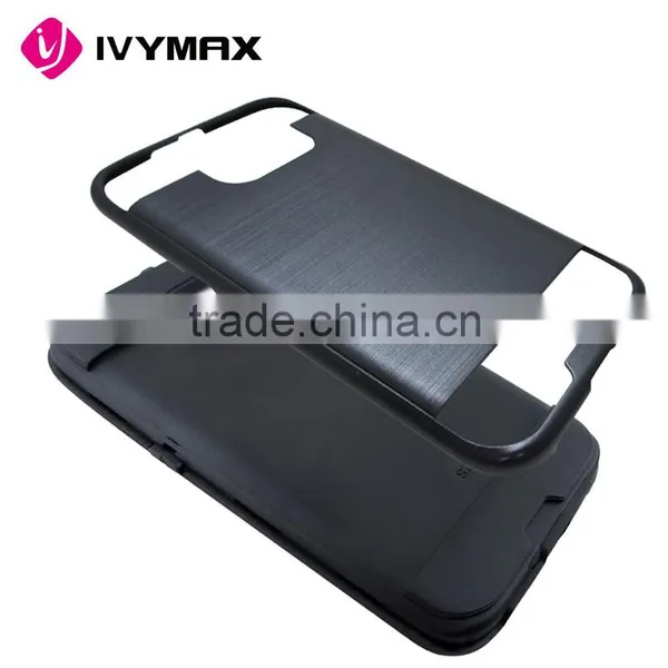 IVYMAX 2016 Hot Selling Brushed Metal Texture Black Hybrid Case Cover For Glaxy S7 G930 G930FD photo-4