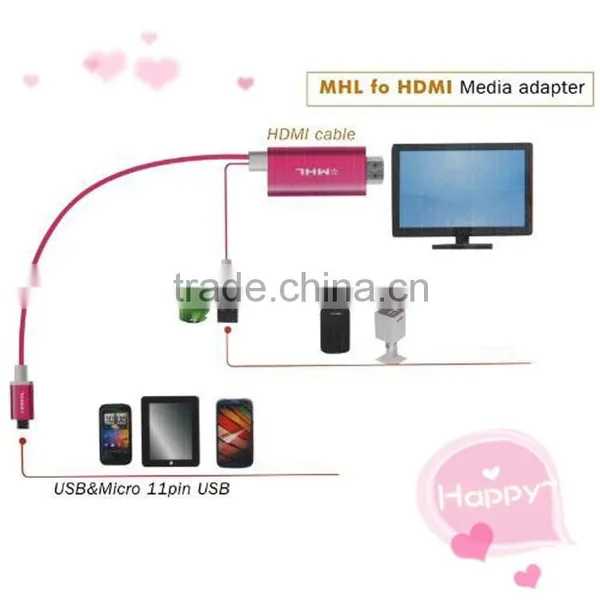 2015 Newest Design 1080P MHL Micro USB to HDTV Adapter Cable Lead for Andriod Mobile Phone photo-2