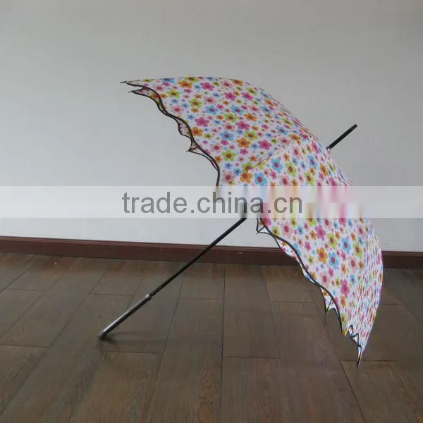 Top Quality Colorful Beautiful Lady's Stick Umbrella, Automatic Straight Umbrella photo-2