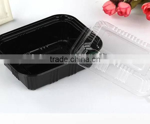 Sell Black Disposable Plastic Food Grade Sushi Packaging Box