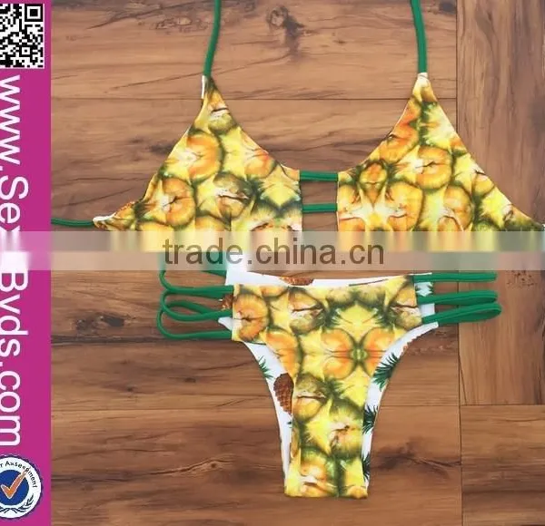 Hot Popular 2pcs Pineapple Sexy Mature Brazilian Bikini photo-2