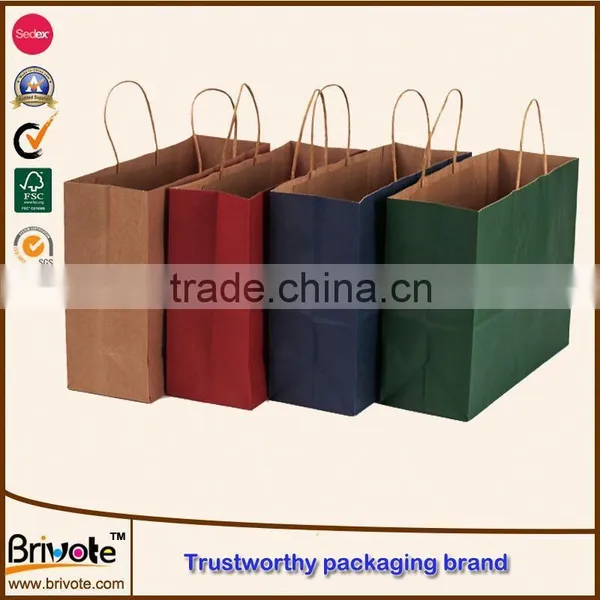 Kraft Paper Gift Bag With pp Handle Cheap Kraft Paper Gift Bags Recycled Brown Kraft Paper Gift Bag photo-4