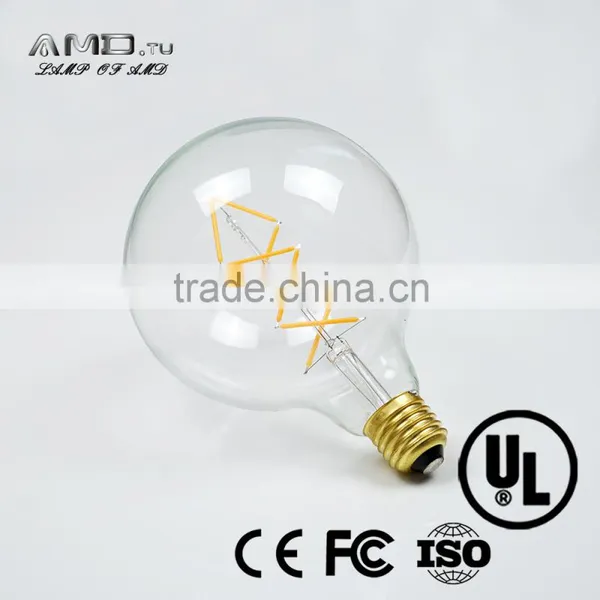 Buy Led Filament Lamp G125 2/4//5/6/8W Amber Glass 8W Filamento Warm Light photo-3