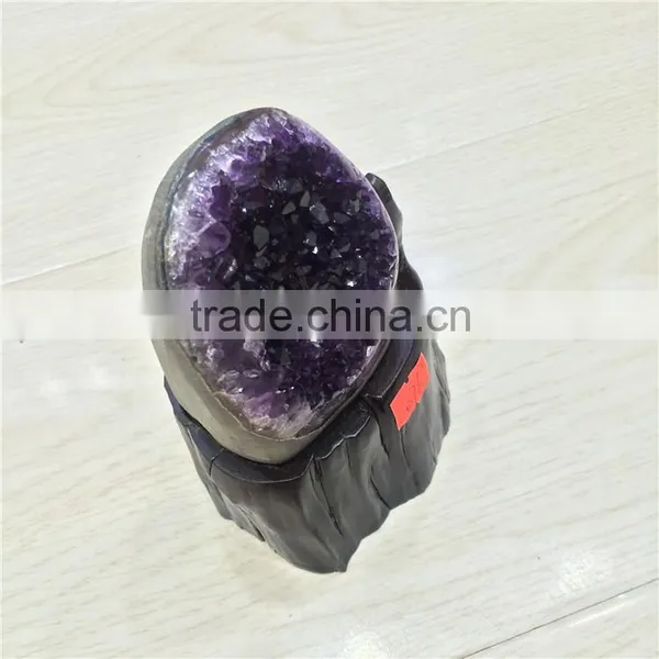 Natural Rock Amethyst Uruguay Small Geode Cluster Crystal Ornaments For Sale photo-6