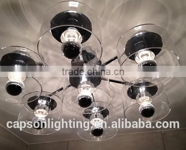 Modern Desingn Glass Shade Indoor Ceiling Lamp With Chandelier photo-5
