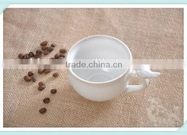 200ml Ceramic Coffee Mug With Saucer and Bird in Handle photo-2