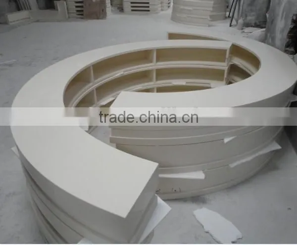 New Degsin Artificial Stone Office White Office Reception Desk,acrylic Solid Surface Hotel Reception Countertop photo-6
