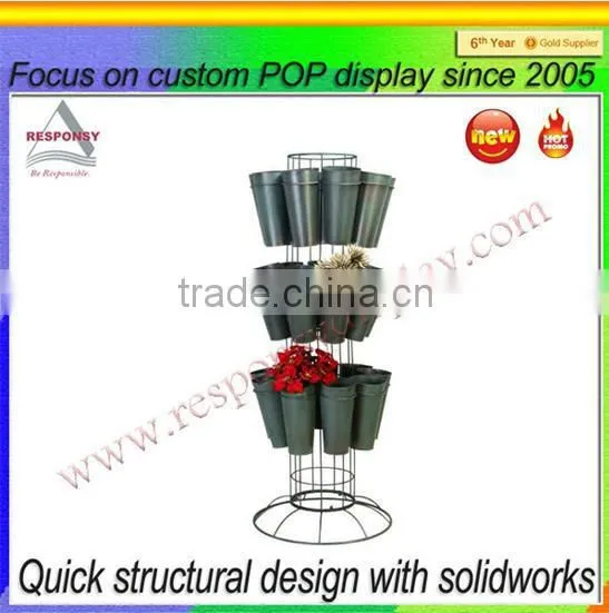 Customized Round Metal Fresh Flowers Display Stand With Flower Box photo-3
