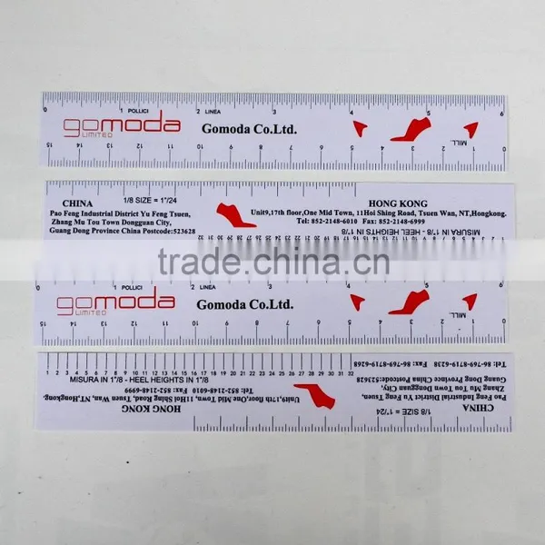 Promotional gifts flexible pvc ruler, printing 2 sides 15cm size plastic pvc ruler