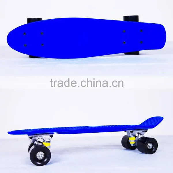 Deep Blue Fish Style Plastic Skateboard