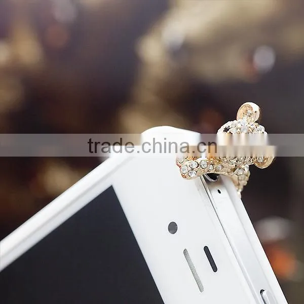 Rhinestone Dust Plug Luxurious Crown Earphone Dust,promotion Gift A46 photo-2