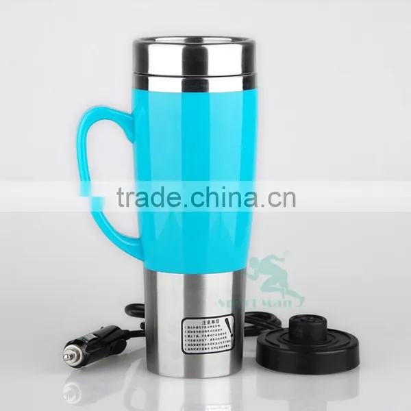 Reliable Quality Car Travel Mug Car Adaptor Double Wall Stainless Steel Coffee Heated Water Mug Best Selling Bottle in China