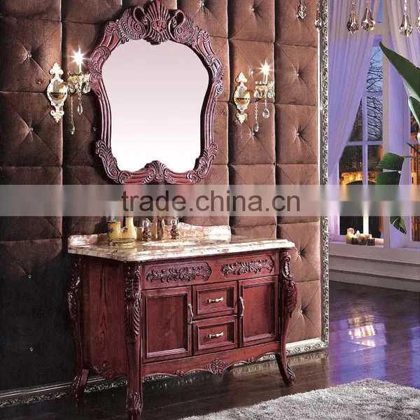WTS3044 49 Inch American Style Antique Bathroom Cabinet Floor Standing Solid Carved Sink Bathroom Vanity Cabinets Combinatio photo-4