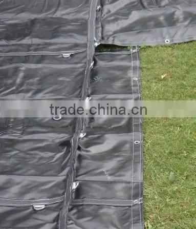Heavy Duty Lumber Tarp - 24' x 27' (8' Drop & Flap) - 18oz Black Tarp photo-4