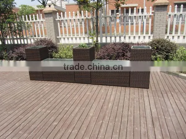 Chic Large Flower Pot Set Rattan Square Flower Vase For Sale photo-3