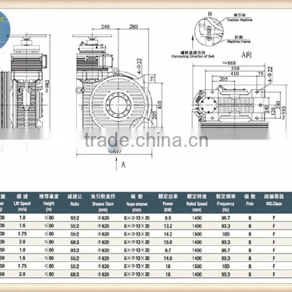 Elevator/Lift Traction Machine PMG240 for Sale photo-2