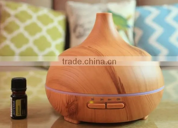 300ml Cool Mist Humidifier Ultrasonic Aroma Essential Oil Diffuser for Office Home Bedroom Living Room Study Yoga Spa - Wood photo-2