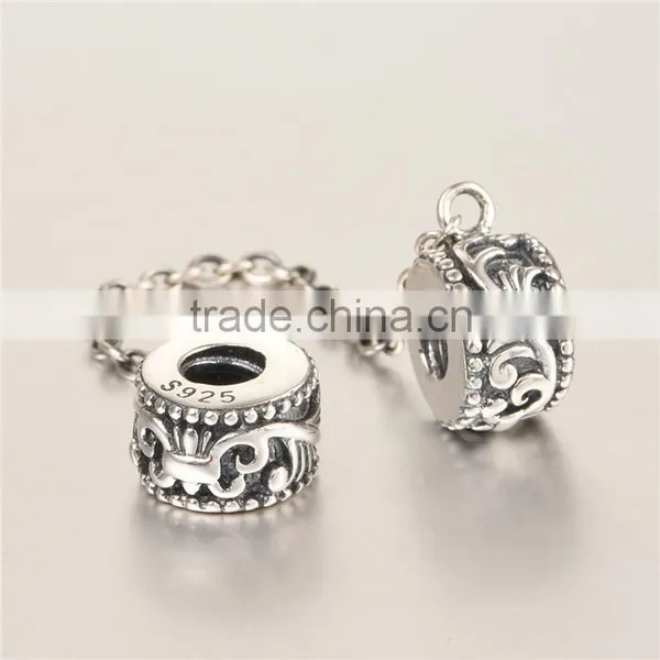 925 Sterling Silver Custom Design Safety Chains Antique Finshing European Bracelets Chains New Arrival Safety Chains photo-5