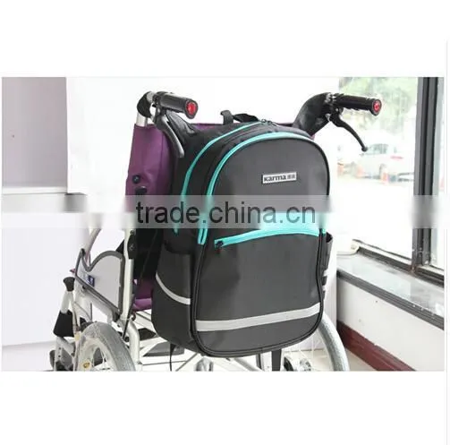Topmedi1xLarge Storage Luxury Mesh Side Bag Wheelchair Accessories Scooter Pannier Bag With Padded Loop for Handicapped