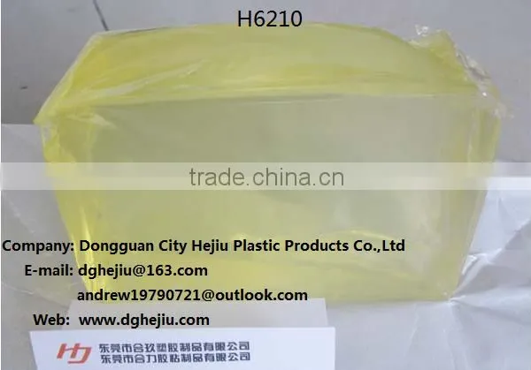 Synthetic Resin With SIS Whte Semi-transparent Hot Melt Adhesive Glue Block for Nonwoven Cloth Bonding and Glass-fiber H6210