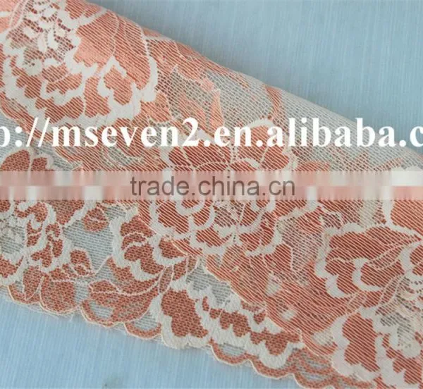 Hot Selling 20cm Width Elastic Band Brazilian Hair Flower Pattern Full Lace Trim photo-4