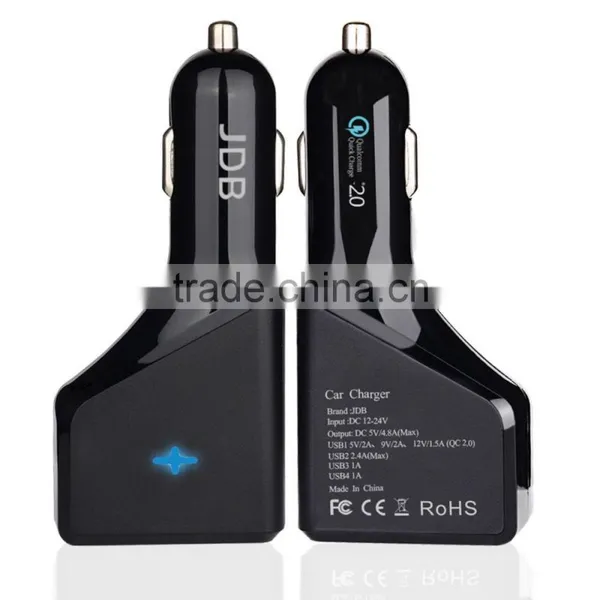 NEW 5V 2A 4 USB Quick Charge 2.0 Car Charger Travel Charger, Intelligent Car Charging, BLACK photo-2