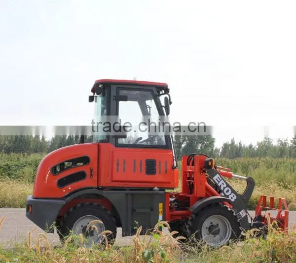 Everun ER08 Wheel Loader Hydraulic Driving, 800KG Loading Capacity With Snow Blade photo-3
