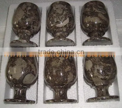MARBLE WINE GLASSES GOBLETS photo-4