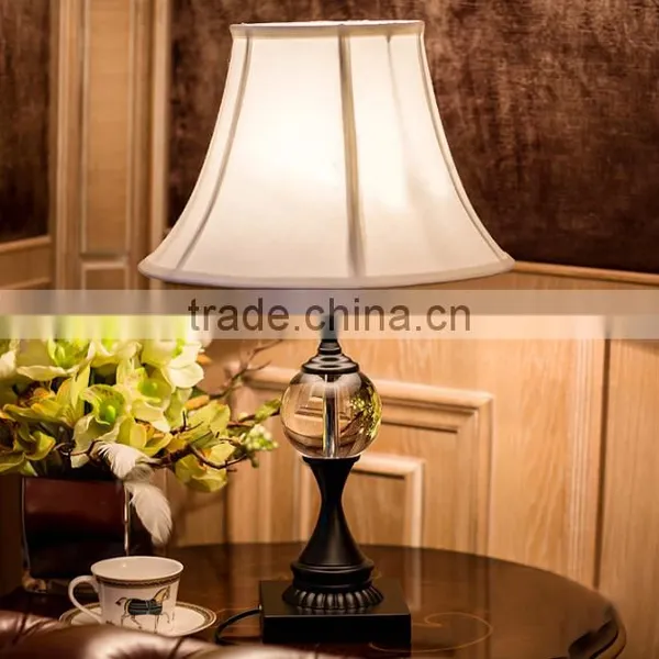 Silver Electroplate Metal K9 Clear Crystal Lamp Body Table Lamp With Fabric Lampshade photo-4