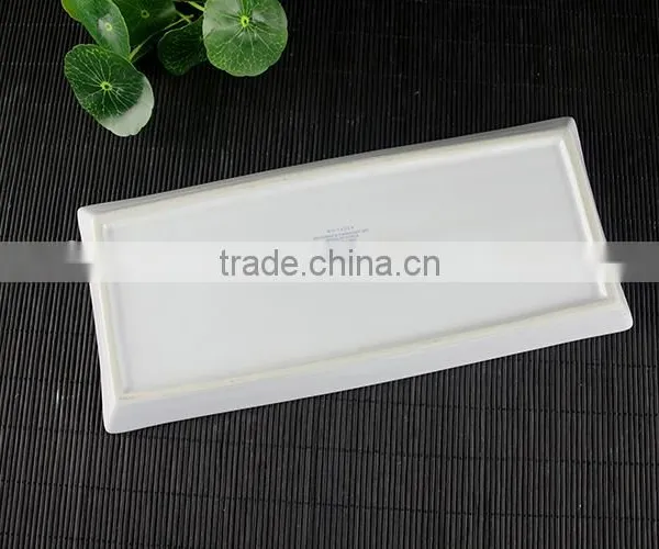 Hotel Rectangle Embossing White Ceramic Plate and Tray photo-6