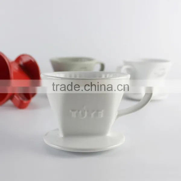 Factory Wholesale Christmas Promotional Porcelain Filter Tool, Ceramic Cone Coffee Dripper photo-5