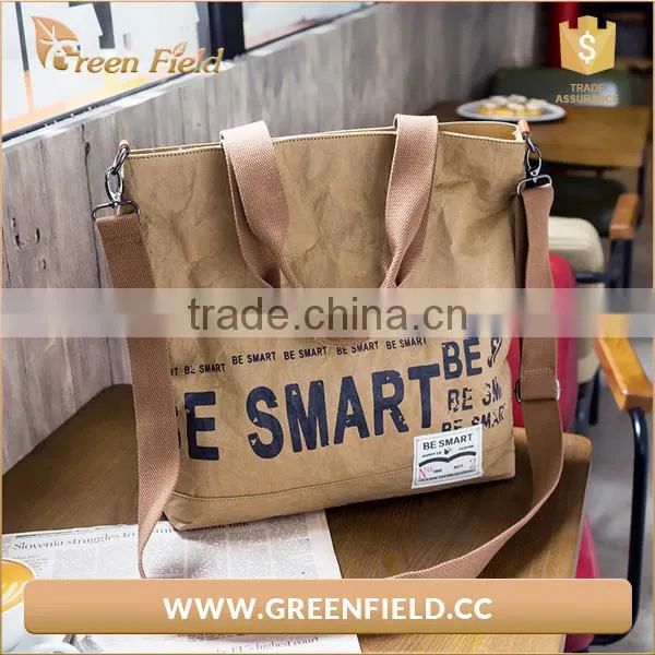 Custom Beach Tote Bag Tear Reusable Ladies Shopping Bag/washable Kraft Paper Women Handbag photo-4