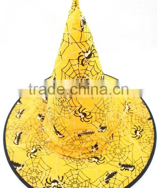 Fashion Halloween Bat Printed Velvet Witch Hat photo-2