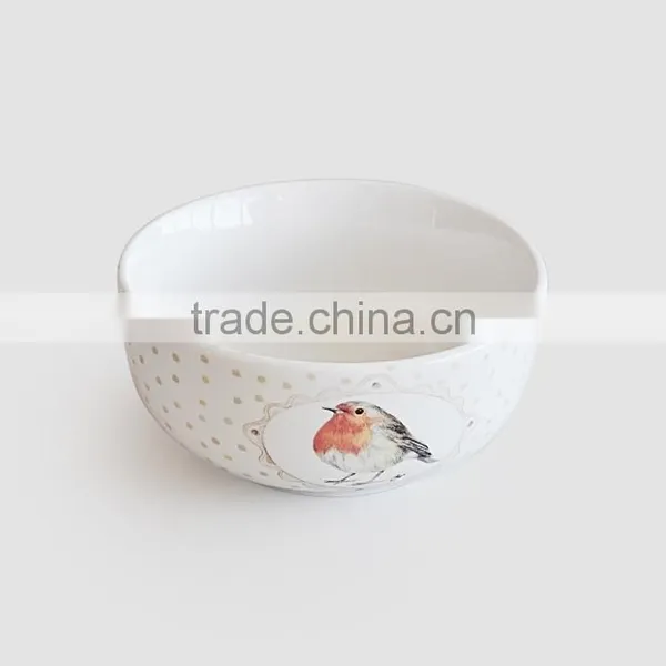 Stoneware Japanese Style Bowl in Handpainted Design or Decal Printing With Chopsticks Holder photo-5