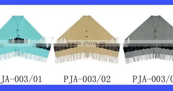 Aqua With Black Knitted Wool Shawl Collar Cardigan Women Fashion Scarve Wholesale photo-6