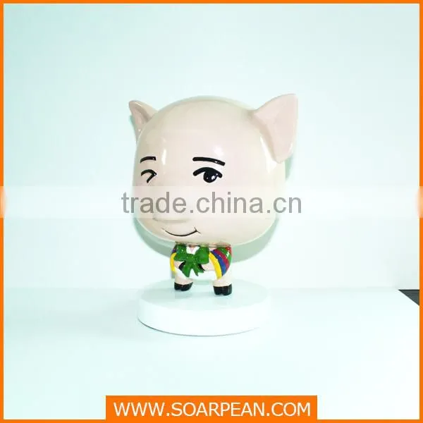 Indoor Customized Cartoon Vivid Fiberglass Pig Statue photo-3