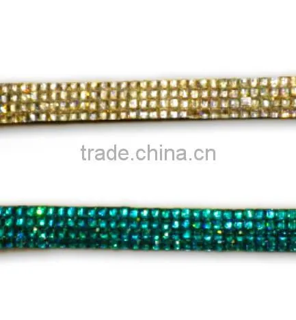 Gem Bracelet With Zinc Alloy Locking Part, Hot Sale Gift Leather With Crystal Gem Decoration photo-3